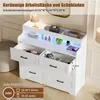 UnboxG Komoda s 6 zásuvkami, LED osvetlením, zásuvkami a Náhľad obrázku produktu 11