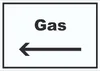 Gas Schild mit Text und Richtungspfeil links Anschluss Produktbild-Vorschau 1
