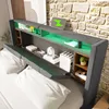 160*200CM Polsterbett Doppelbett Stauraum-Kopfteil Bett mit Produktbild-Vorschau 13