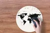 MuchoWow® Mauspad Mousepad Weltkarte - Schwarz - Holz 40x40 Produktbild-Vorschau 3