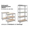 A marketing image showing different configurations of shelving units. Produktbild-Vorschau