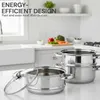Dampfgarer 22 cm 3-teilig – Edelstahl – Glasdeckel – Produktbild-Vorschau 5