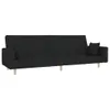 CLORIS Schlafsofa 2-Sitzer - mit 2 Kissen - Schwarz Stoff - Produktbild-Vorschau 2