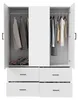 Armoire 130 cm, 2 portes avec miroir, 2 étagères, 4 Voir les images du produit 5