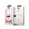 The image shows the packaging of a Karl Lagerfeld iPhone case, with the case itself visible through a window in the front packaging. Produktbild-Vorschau