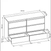 Masseno Kommode NUDO 120 cm Sideboard mit 6 Schubladen und  Produktbild-Vorschau 5