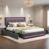 Polsterbett 160x200cm mit Lattenrost und Led, Doppelbett Produktbild-Vorschau 5