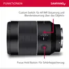 A close-up view of a camera lens with callouts highlighting its features. Anteprima dell’immagine prodotto