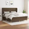 vidaXL Boxspringbett mit Matratze Dunkelbraun 160x200 cm Produktbild-Vorschau 2