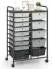 CHARIOT ROULETTES COSTWAY avec 15 tiroirs empilables, Voir les images du produit 1