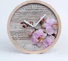 Holzuhr 20fi cm wanduhr - weiße Spitzen - Orchidee auf dem Produktbild-Vorschau 1