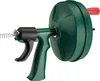 A drain cleaning auger with a green handle and a large green reel for the cable. Produktbild-Vorschau