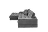 KAWOLA Sofa LANA Ecksofa Cord grau Recamiere links Produktbild-Vorschau 4