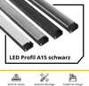 A15 LED Profil Schwarz 2x Endkappen Produktbild-Vorschau 6