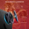 A close-up marketing image of a gaming chair component, highlighting its Bluetooth speakers and sound quality features, with a dragon graphic in the background. Anteprima dell’immagine prodotto