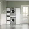SoBuy Waschmaschinen-Schrank BZR231-W mit Türen und Schublade, integriert in modernes Wäscheraum-Design Anteprima dell’immagine prodotto