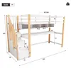 A diagram of a loft bed with dimensions and labels. Produktbild-Vorschau