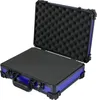 An open blue and black transport case with foam padding. Produktbild-Vorschau