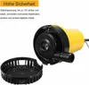 A close-up view of a yellow and black submersible pump, with a detached black protective cover in the foreground. Náhľad obrázku produktu