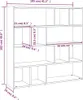 vidaXL Bücherregal/Raumteiler Betongrau 105x24x102 cm Produktbild-Vorschau 7