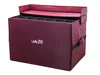 A burgundy storage box with multiple compartments, open at the top, with a red lid partially open. Podgląd zdjęcia produktu