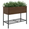 vidaXL Hochbeete mit Ablage 2 Stk. Braun 90x40x75 cm Poly Produktbild-Vorschau 4