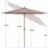Sekey  Sonnenschirm Ø300cm Holzoptik Gartenschirm Produktbild-Vorschau 9