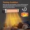 A wall-mounted heater is shown in a bedroom setting, with warm light emanating from it and a person sleeping in bed. Náhľad obrázku produktu