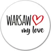 Huuraa Aufkleber Warsaw my love 10cm rund Sticker Produktbild-Vorschau 1