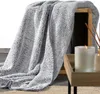 Koc Eurofirany biały szary 200 cm x 150 cm Dekoracja Podgląd zdjęcia produktu 2