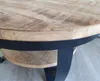 DESIGN Couchtisch Mangoholz Mango Holz Metall Mark rund Produktbild-Vorschau 5