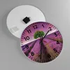 Wanduhr - Rund - Glasuhr - Wiese lavenda Sommer Landschaft Produktbild-Vorschau 2