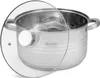 A stainless steel pot with a glass lid is shown on a white background. Náhled obrázku produktu