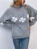 ASKSA Damen Weihnachten Pullover Strickpulli Hohem Kragen Produktbild-Vorschau 3