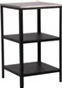 A black and silver three-tiered shelf unit. Voir les images du produit