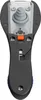 A top-down view of a black and gray kitchen utensil handle with silver screws and an orange button. Produktbild-Vorschau
