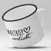 Huuraa Emaille Tasse Waltrop  Geschenk Kaffeebecher Vintage Produktbild-Vorschau 2