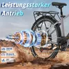 HITWAY 29 Zoll E Bike  MTB Citybike, Abnehmbarer 36V 12.8Ah Produktbild-Vorschau 3