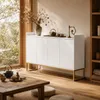 Komoda ProximaX, bílá, 120x30x80 cm, se 4 dvířky, úložným Náhled obrázku produktu 4