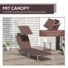 Leżak Sunny ze składanym parasolem brązowy 187 x 58 x 27 cm Podgląd zdjęcia produktu 13