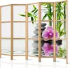 Paravent XXL Blumen Orchidee SPA Steine Bamboo 225x171 cm - Produktbild-Vorschau 1