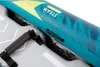 Close-up view of an inflatable board with carrying handles and attachment points. Voir les images du produit