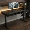 Czarne biurko elektryczne regulowane z szufladami 140x60 cm Podgląd zdjęcia produktu 6