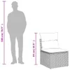 A diagram showing the dimensions of a chair next to a silhouette of a person. Podgląd zdjęcia produktu