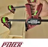 A hand is shown using two Piher quick clamps to hold two pieces of wood together. Náhled obrázku produktu