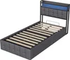UnboxG Polsterbett 90x200cm mit USB, Jugendbett Einzelbett Produktbild-Vorschau 11