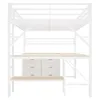 Flieks etagebed 140x200 cm met bureau, hoogslaper met lades Productafbeelding-voorbeeld 9