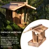Ecodeco Wetterfest Vogelhaus zum Aufhängen Holz Verkohlt Produktbild-Vorschau 5