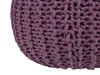 A close-up view of the textured knit fabric of a violet pouf. Náhled obrázku produktu