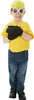 A young boy dressed as a Minion from the movie Despicable Me, standing and posing. Produktbild-Vorschau